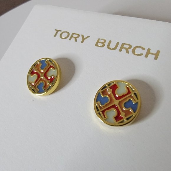 Tory Burch Jewelry - NWOT Tory Burch Geometric Multi Colored Enamel Stud Earrings